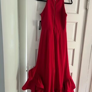 Betsy & Adam Vibrant Red High Low Dress